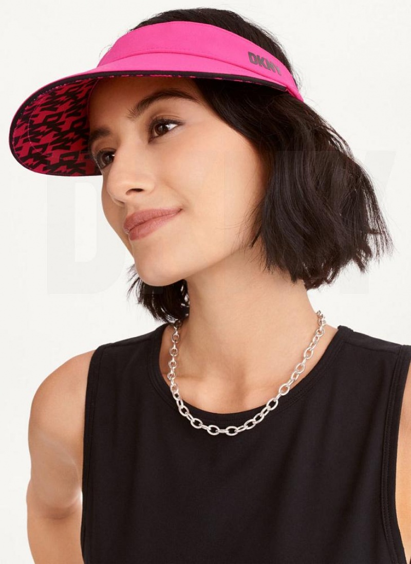 DKNY Underbrim Visor Women's Hats Pink | Ireland_D0963