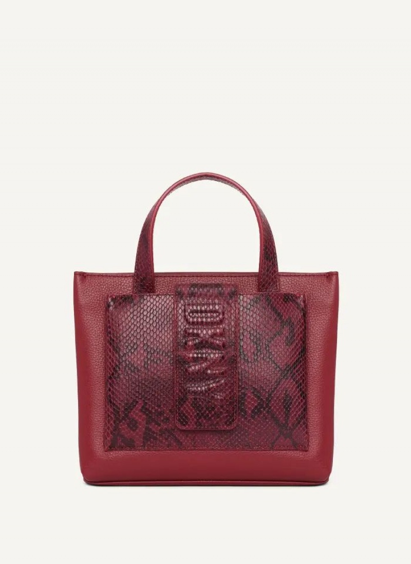 DKNY Uptown Exotic Leather Small Women\'s Tote Bags Red | Ireland_D0243