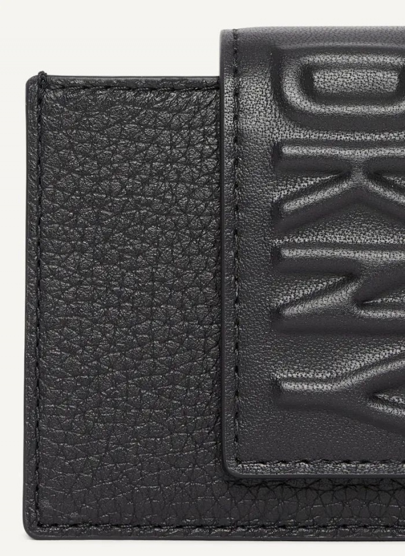 DKNY Uptown Leather Card Case Men's Wallets Black | Ireland_D1692