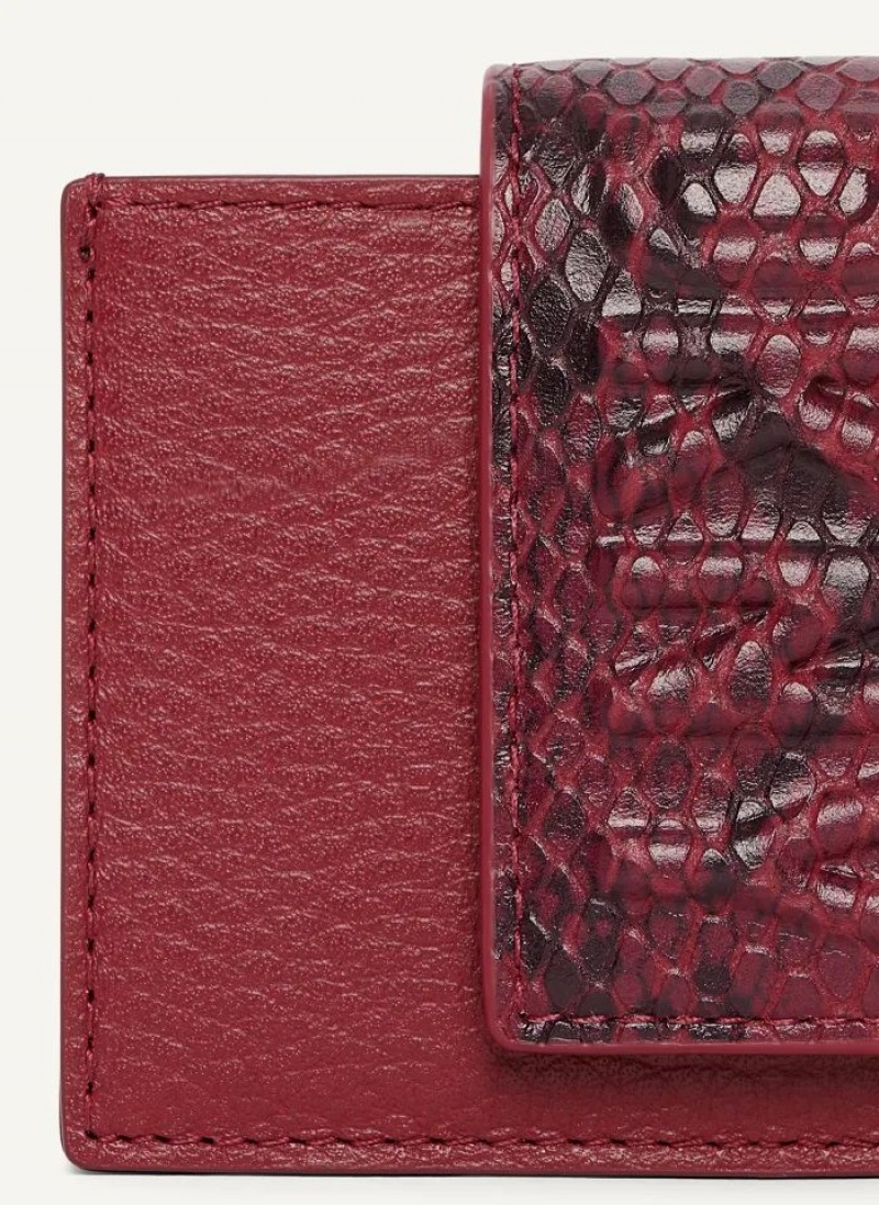 DKNY Uptown Leather Card Case Women's Wallets Red | Ireland_D0301