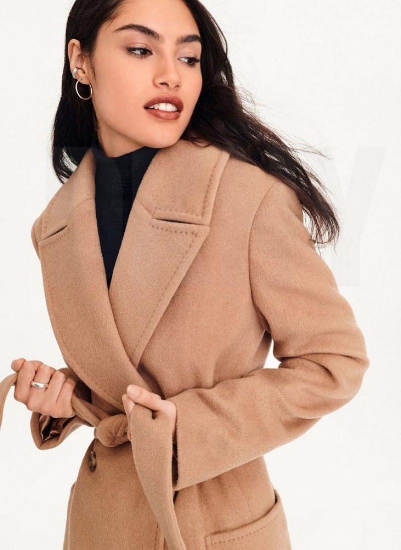 DKNY Wool Wrap Women's Coats Brown | Ireland_D0211