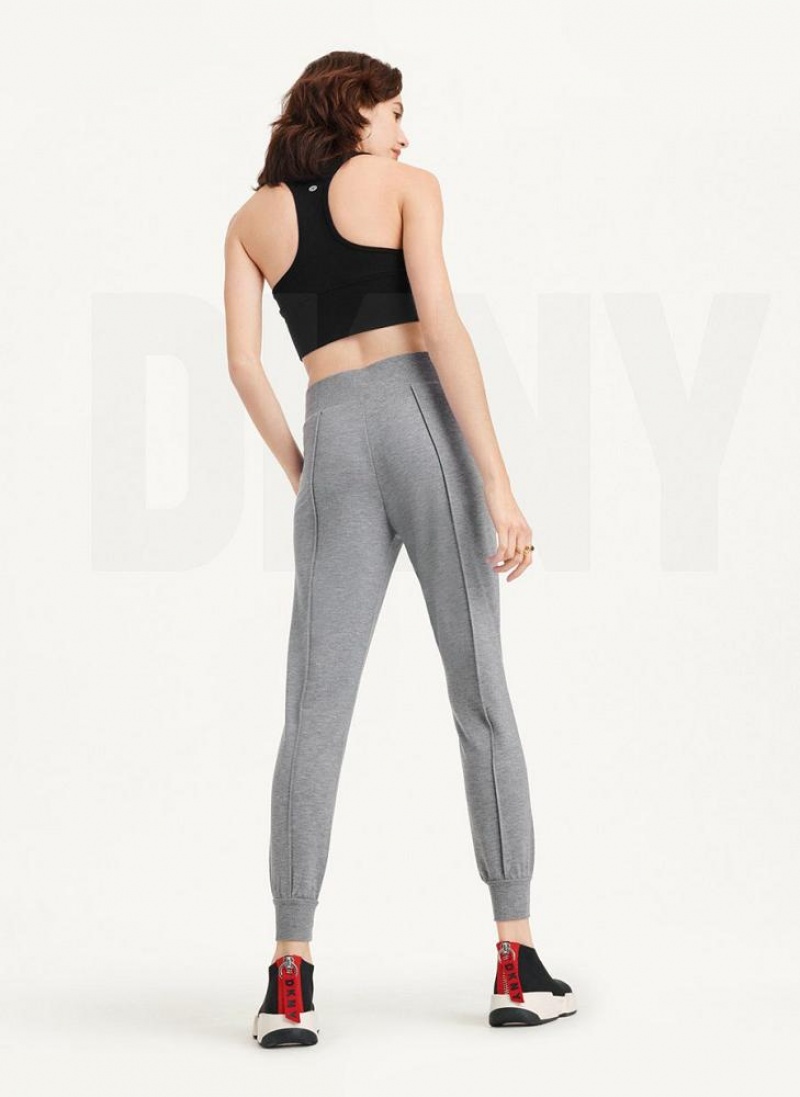 DKNY Yoga Terry Pintuck Women's Joggers Grey | Ireland_D1259