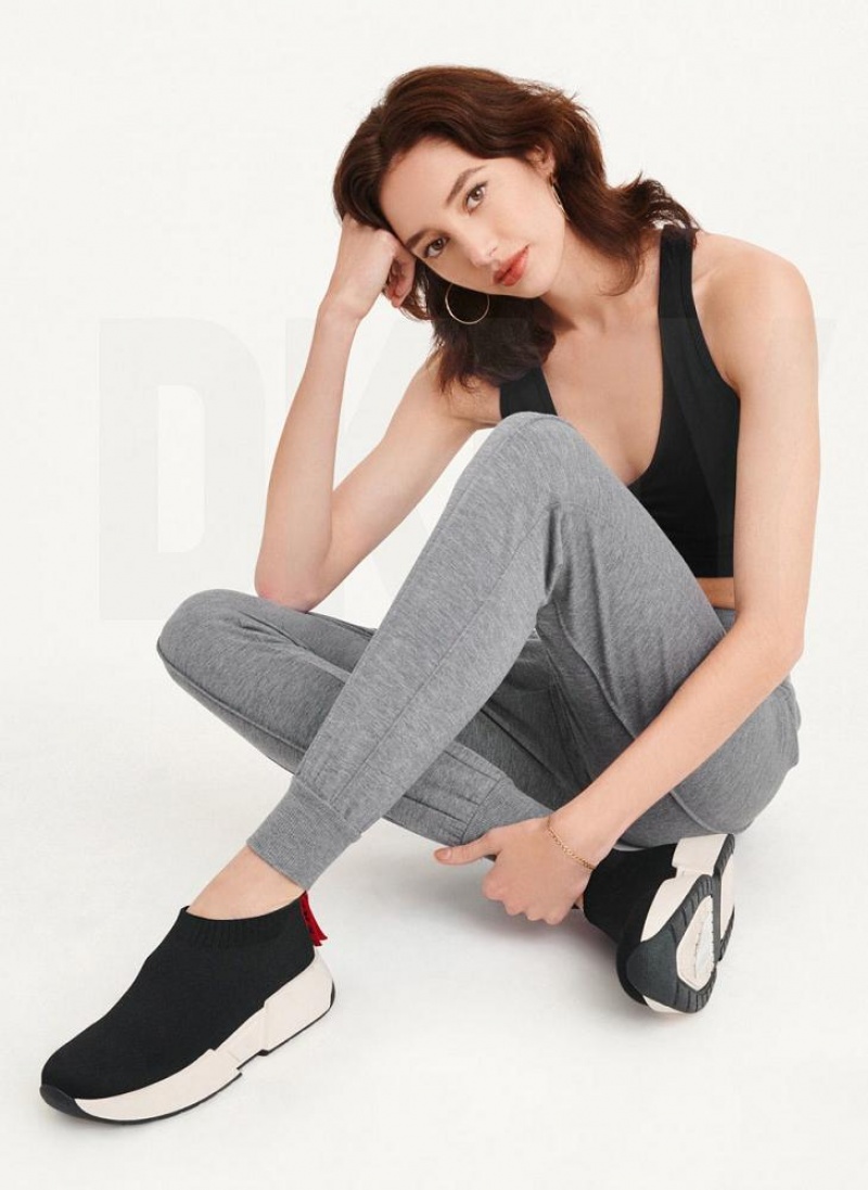 DKNY Yoga Terry Pintuck Women's Joggers Grey | Ireland_D1259