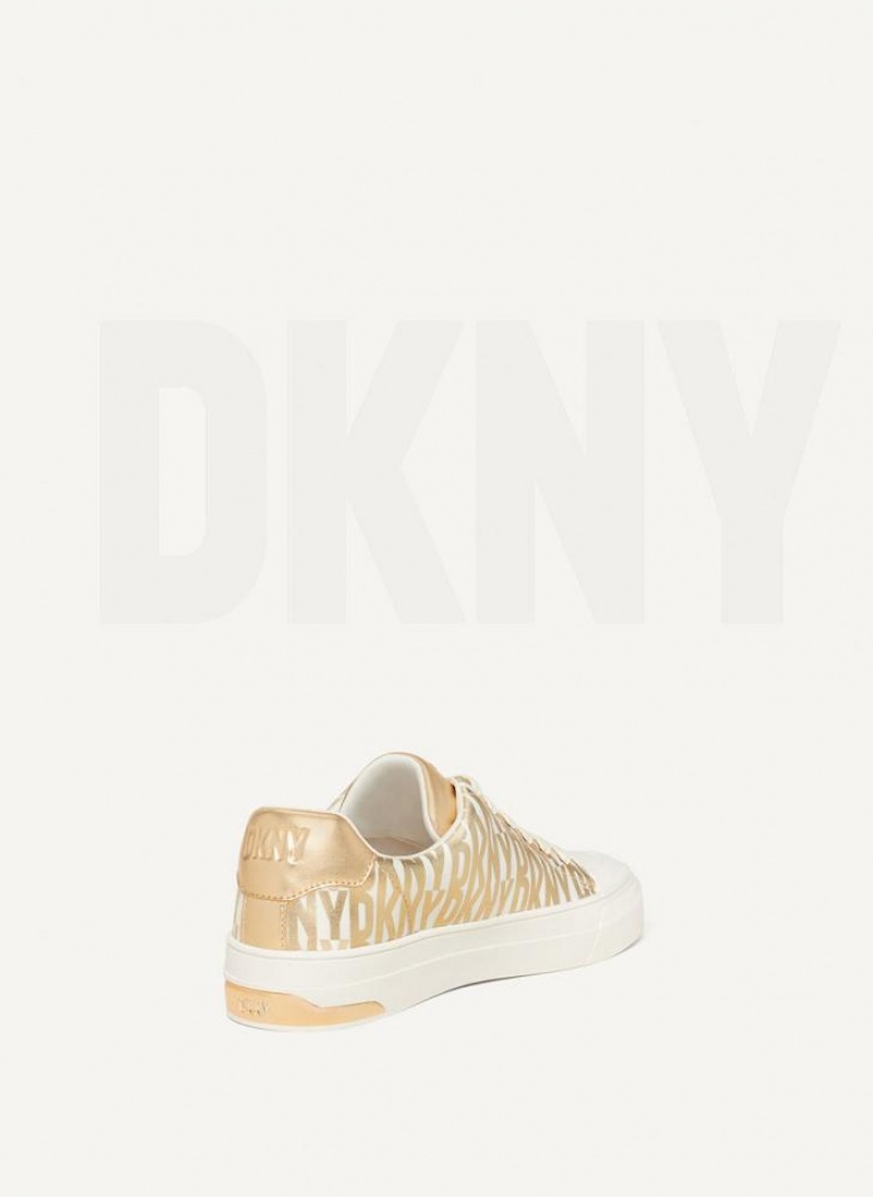 DKNY York Lace Up Women's Sneakers Gold | Ireland_D1807